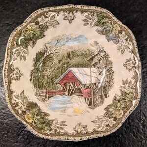 (7) Johnson Brothers Friendly Village Square Cereal Bowl 6 1/8 in COVERED BRIDGE